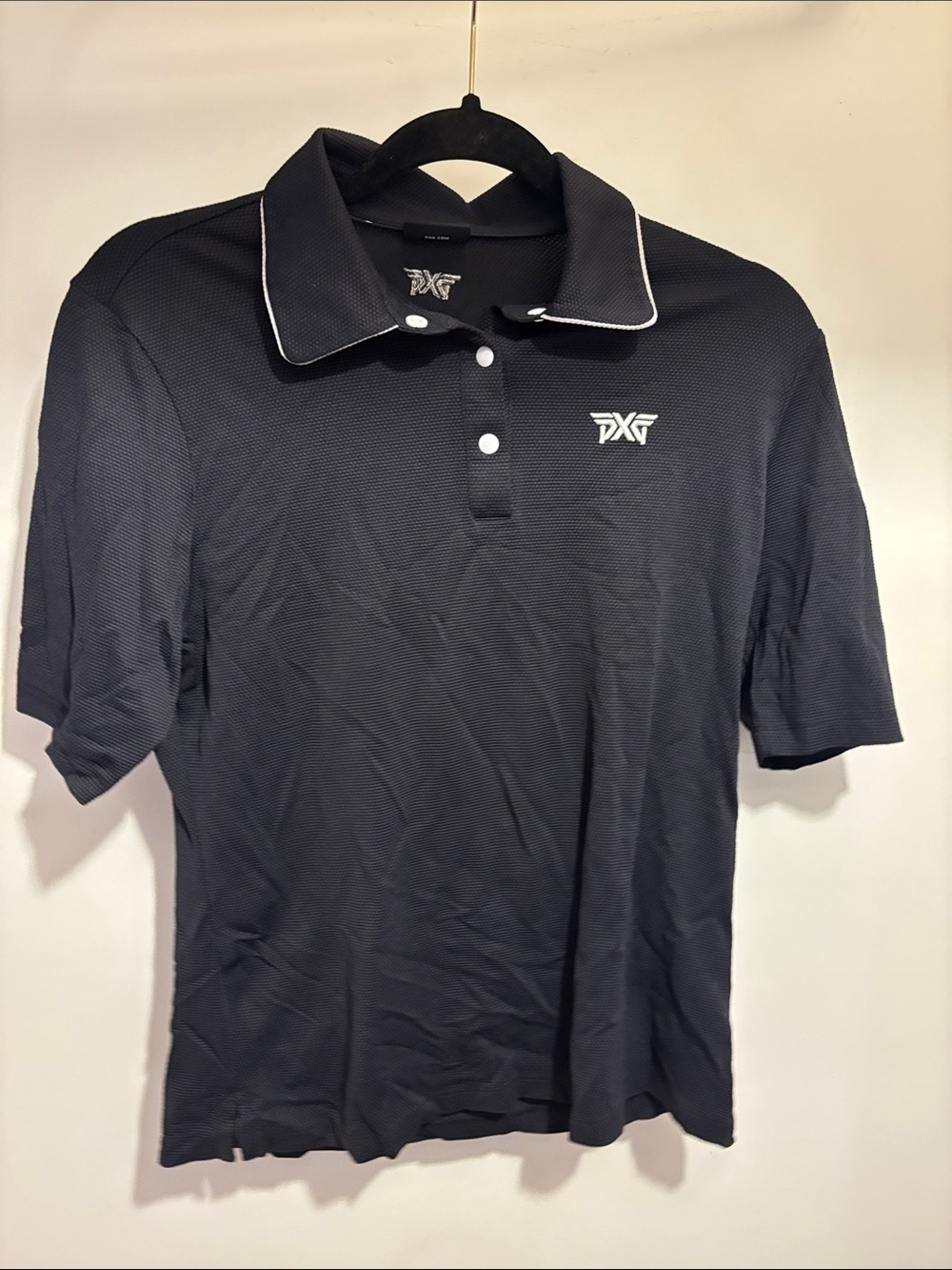 PXG Black Polo with White Trim and Logo